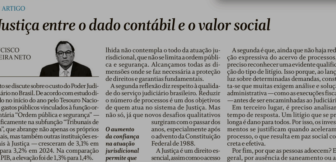 A Justiça entre o dado contábil e o valor social